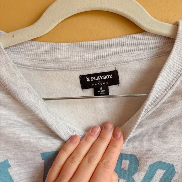 NWOT✨ Playboy By PacSun Mega Cropped Sweatshirt 🩵 - Picture 4 of 6